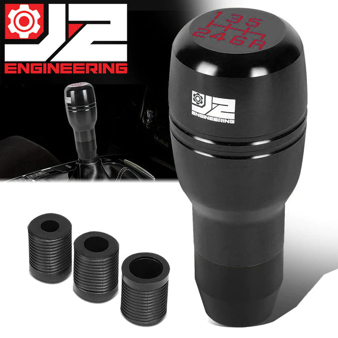 39mm W X 95mm H 6-Speed Barrel Type Cylindrical Shape Aluminum Shift Knob Universal