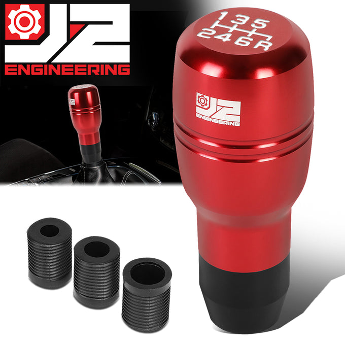 39mm W X 95mm H 6-Speed Barrel Type Cylindrical Shape Aluminum Shift Knob Universal