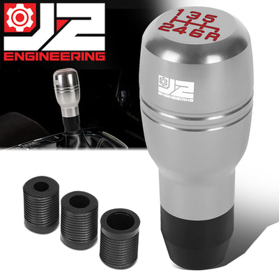 39mm W X 95mm H 6-Speed Barrel Type Cylindrical Shape Aluminum Shift Knob Universal