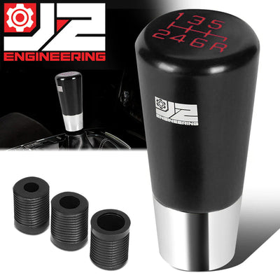 82mm H 6-Speed Tapered Cylindrical Shape Aluminum Shift Knob Universal