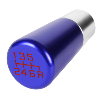 82mm H 6-Speed Tapered Cylindrical Shape Aluminum Shift Knob Universal