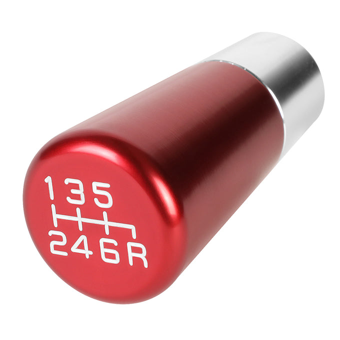 82mm H 6-Speed Tapered Cylindrical Shape Aluminum Shift Knob Universal