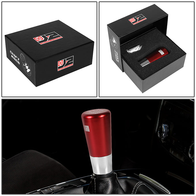 82mm H 6-Speed Tapered Cylindrical Shape Aluminum Shift Knob Universal