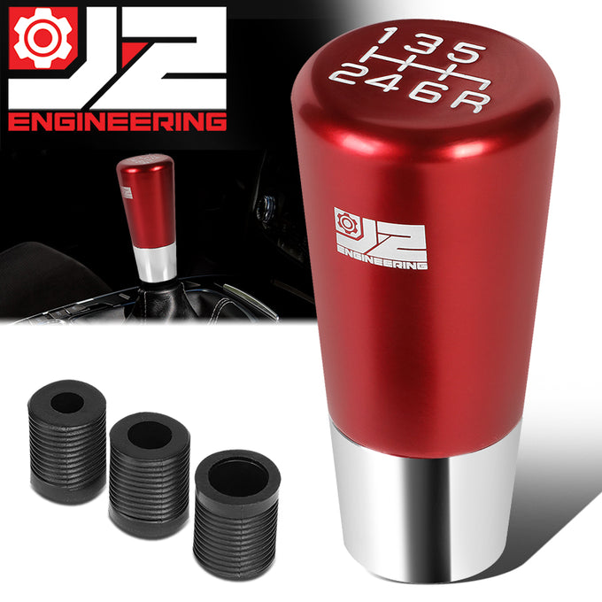 82mm H 6-Speed Tapered Cylindrical Shape Aluminum Shift Knob Universal