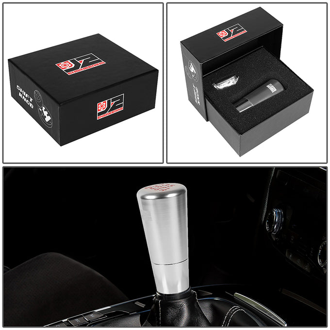 82mm H 6-Speed Tapered Cylindrical Shape Aluminum Shift Knob Universal