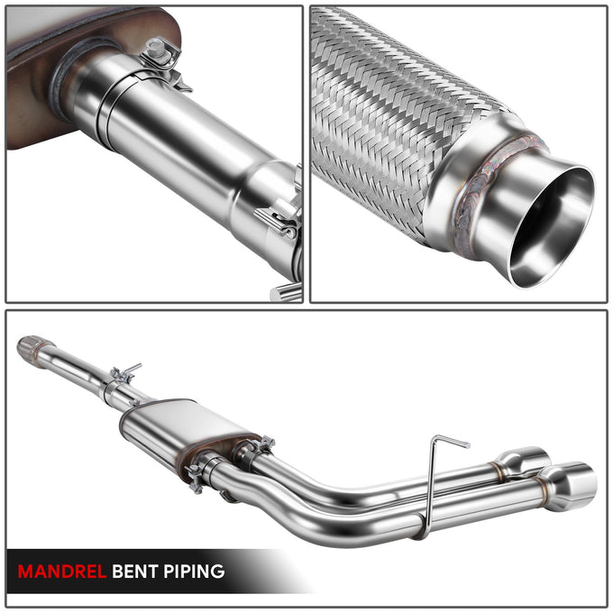 Stainless Steel Dual Round Catback Exhaust<br>14-18 Chevy Silverado, GMC Sierra 1500, 2019 LD
