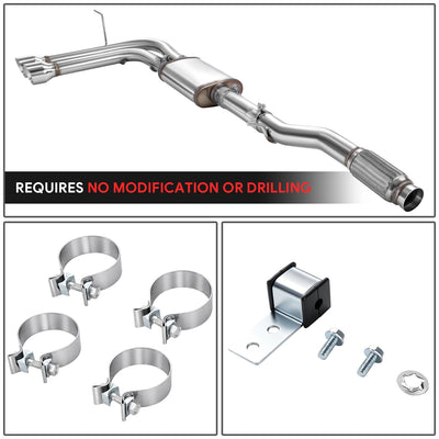 Stainless Steel Dual Round Catback Exhaust<br>14-18 Chevy Silverado, GMC Sierra 1500, 2019 LD