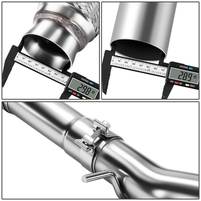 Stainless Steel Dual Round Catback Exhaust<br>14-18 Chevy Silverado, GMC Sierra 1500, 2019 LD
