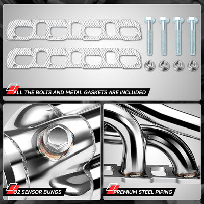 4-1 Exhaust Headers Polished Finished <br> 06-14 Dodge Charger Challenger 6.1L 6.4L