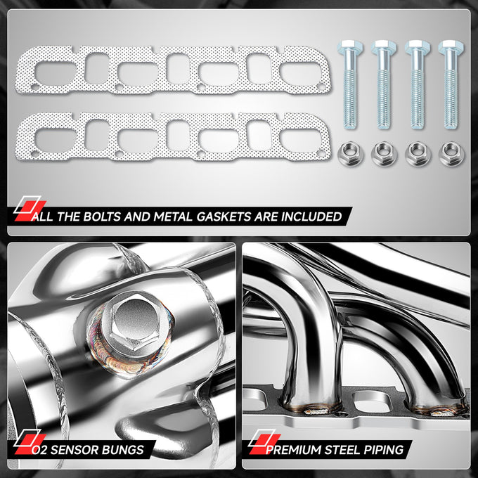4-1 Exhaust Headers Polished Finished <br> 06-14 Dodge Charger Challenger 6.1L 6.4L