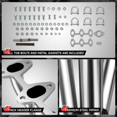 2x 6-2-1 Long Tube Exhaust Manifold Headers<br>88-95 Toyota Pickup 4Runner
