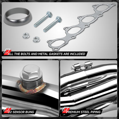 TRI-Y STYLE Exhaust Headers Polished Finished <br> 94-01 Acura Integra, 99-00 Honda Civic Si