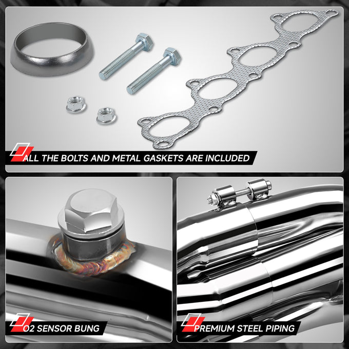 TRI-Y STYLE Exhaust Headers Polished Finished <br> 94-01 Acura Integra, 99-00 Honda Civic Si