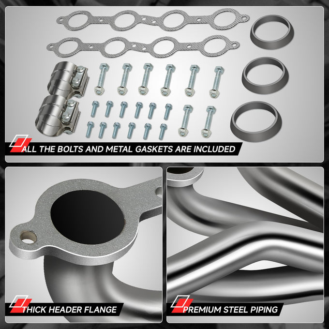 Polished Stainless 8-2-1 Exhaust Headers <br> 06-14 Chevy Silverado Suburban 1500 2500 3500