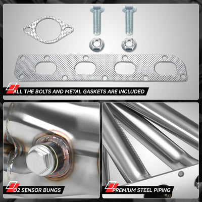 Tubular Exhaust Manifold Header+Downpipe <br>05-07 Chevy Cobalt, Saturn Ion 2.0L