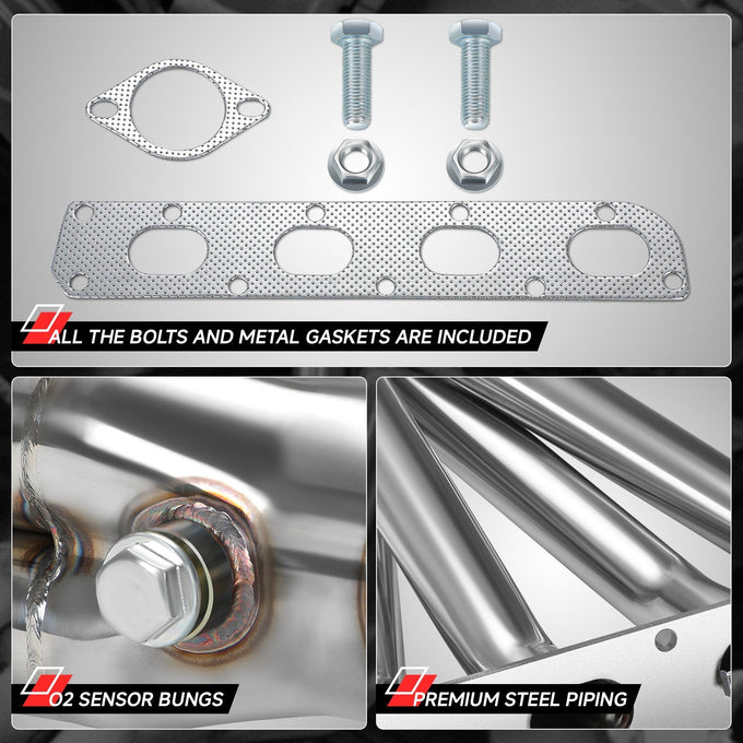 Tubular Exhaust Manifold Header+Downpipe <br>05-07 Chevy Cobalt, Saturn Ion 2.0L