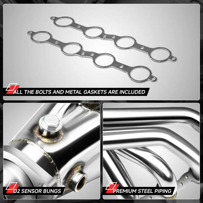 2X 4-1 Long Tube Tubular Exhaust Manifold Header <br>10-15 Chevy Camaro SS Ls3 V8