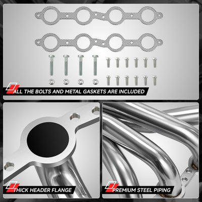 Polished Stainless 2 X 4-1 Exhaust Headers <br> 97-04 Chevy Corvette
