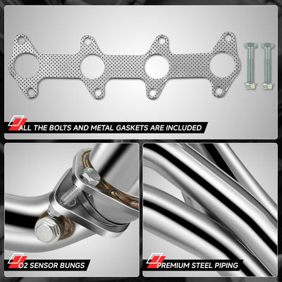 4-1 Carbon Tubular Manifold Header Exhaust <br> 95-02 Chevy Cavalier, Pontiac Sunfire