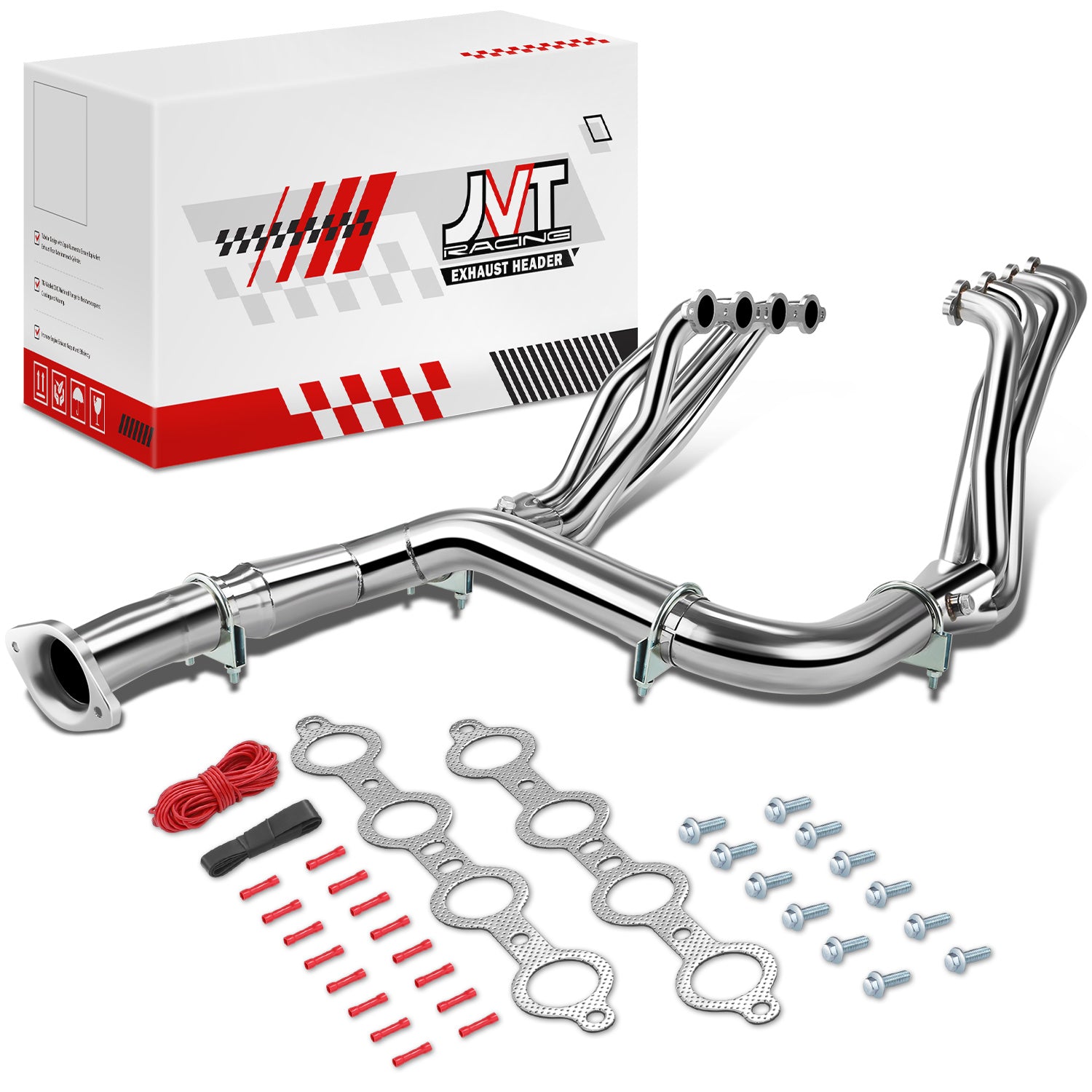 Polished Stainless Exhaust Headers with Y-Pipe <br> 99-06 Chevy Silverado Suburban GMC Sierra 1500
