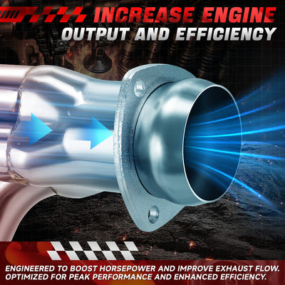 Long Tube Exhaust Headers Polished Finished <br> 03-07 Dodge Ram 1500 5.7L 2WD