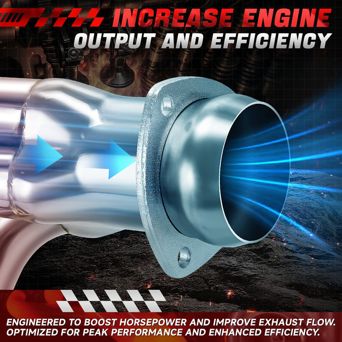 Long Tube Exhaust Headers Polished Finished <br> 03-07 Dodge Ram 1500 5.7L 2WD