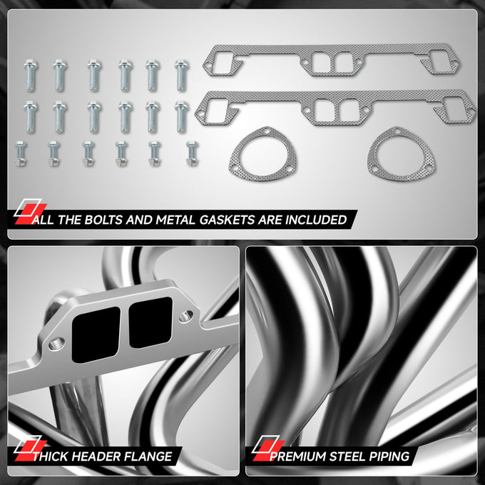 2x 4-1 Long Tube Exhaust Manifold Headers<br>72-91 Dodge D/W Series, RD200, Ramcharger, Trailduster