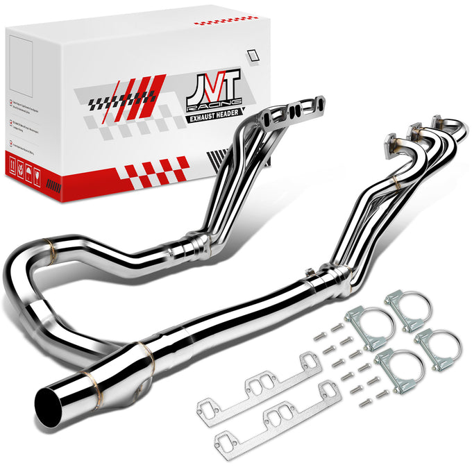 Polished Stainless Exhaust Headers with Y-Pipe <br> 96-01 Dodge Ram 1500 2500 3500 2WD 5.2L 5.3L 5.9L