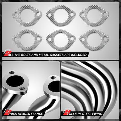 6-2 Stainless Steel Exhaust Header & Y-Pipe Kit <br> 84-91 BMW 3-Series E30 L6 engine