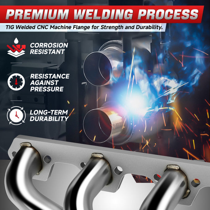 4-1 Pair Stainless Steel Exhaust Manifold Header <br> 1969-1979 Ford F100 5.0L