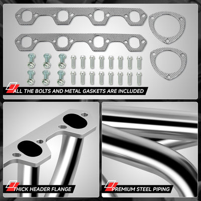 4-1 Pair Stainless Steel Exhaust Manifold Header <br> 1969-1979 Ford F100 5.0L