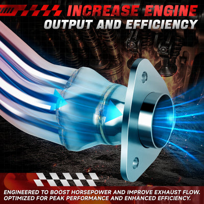 4-2-1 Long Tube Exhaust Header+Resonators+Y-Pipe <br>04-10 Ford F150 5.4L V8 4WD