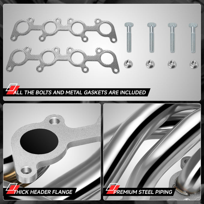 Polished Stainless Shorty Exhaust Headers <br> 11-14 Ford F-150 5.0 V8 COYOTE
