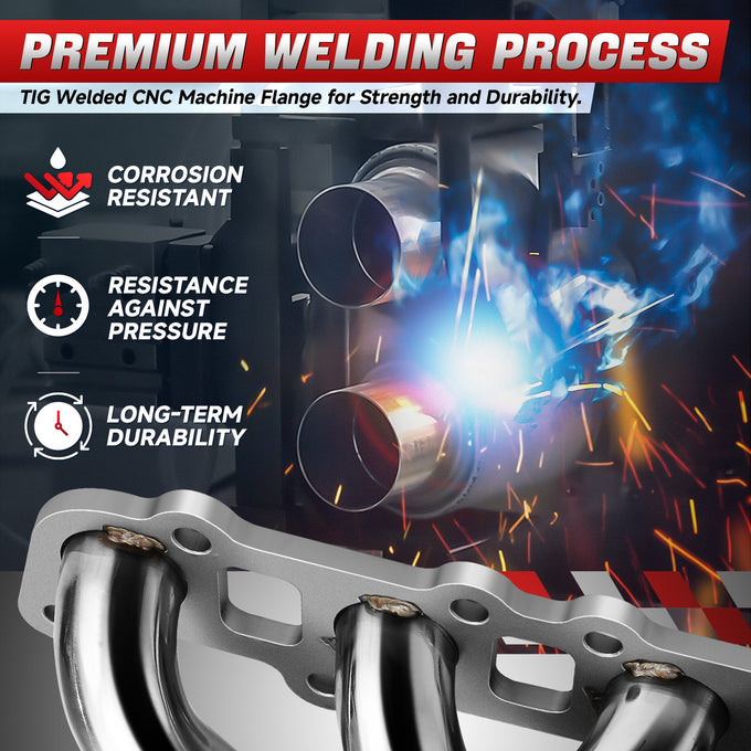 Polished Stainless Shorty Exhaust Headers <br> 15-16 Ford F-150 5.0L V8