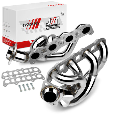Polished Stainless Shorty Exhaust Headers <br> 15-16 Ford F-150 5.0L V8