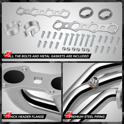Polished Stainless Exhaust Headers <br> 99-04 F-150 5.4L Lighting SVT Supercharged
