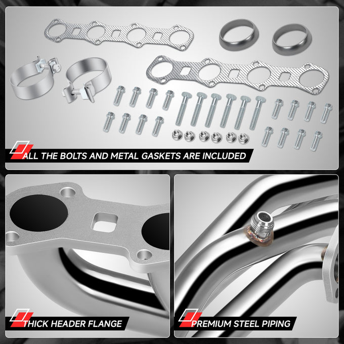 Polished Stainless Exhaust Headers <br> 99-04 F-150 5.4L Lighting SVT Supercharged