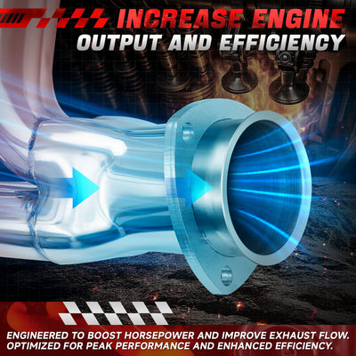Full-Length Exhaust Headers Polished Finished <br> 77-79 Ford F-150 F-250 F-350 4WD