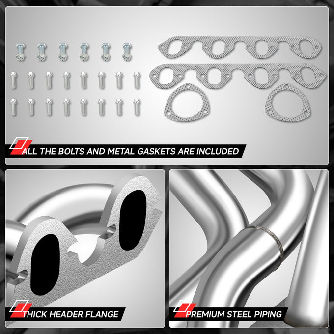 2x 4-1 Long Tube Exhaust Manifold Headers<br>83-87 Ford F-250 F-350