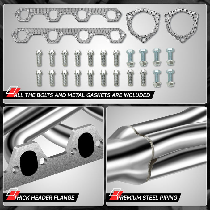 4-1 Stainless Exhaust Header Manifold <br> 80-95 Ford F150 F250 F350 Bronco 5.8L V8