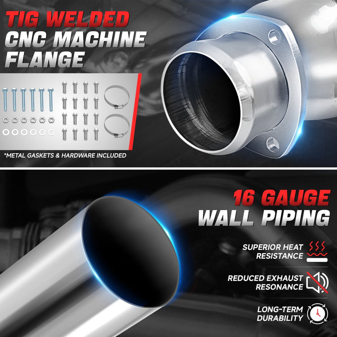 Long Tube 4-1 Exhaust Headers Polished Finished <br> 83-87 Ford F-250 F-350 7.5L V8 4WD