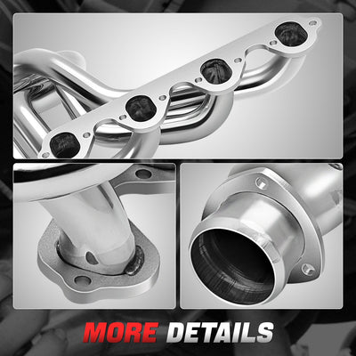 Long Tube 4-1 Exhaust Headers Polished Finished <br> 83-87 Ford F-250 F-350 7.5L V8 4WD