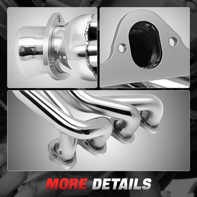 Long Tube 4-1 Exhaust Headers Polished Finished <br> 83-87 Ford F-250 F-350 7.5L V8 4WD