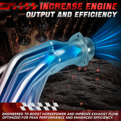 Polished Stainless Racing Exhaust Headers <br> 88-97 Ford F-250 F-350