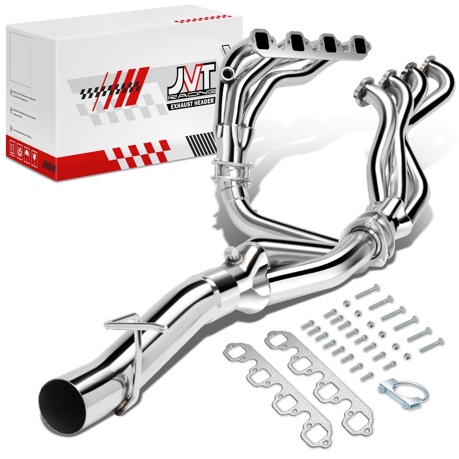 Polished Stainless Racing Exhaust Headers <br> 88-97 Ford F-250 F-350