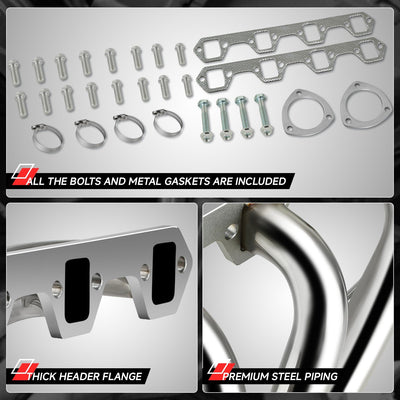 2X 4-1 Long Tube Exhaust Manifold Header+Collectors <br>80-96 Ford F100-F350, Bronco 5.0L V8