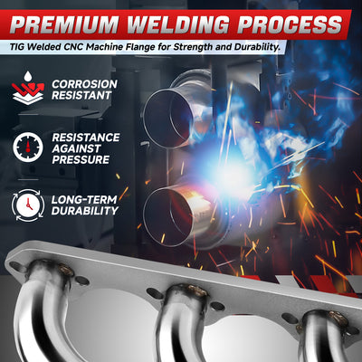 Long Tube Exhaust Headers Polished Finished <br> 87-96 Ford F-150 F-250 Bronco