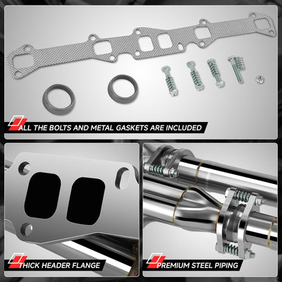 4-1 Shorty Exhaust Manifold Header+Gasket <br>66-74 Ford Bronco L6 170 200 240 CU.