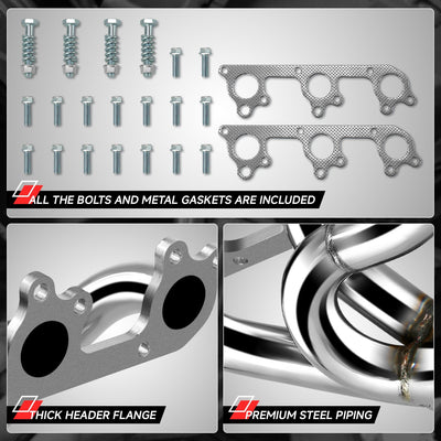 2x 3-1 Shorty Exhaust Manifold Header+Gaskets/Bolts <br>05-10 Ford Mustang 4.0, Cologne V6