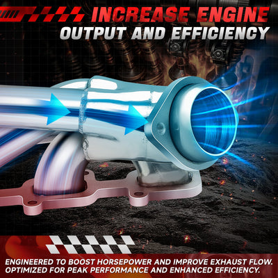 Polished Stainless 3-1 Shorty Exhaust Headers <br> 11-17 Ford Mustang 3.7L V6